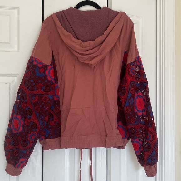 FREE PEOPLE MAGPIE OVERSIZE LACEY JACKET IN ROSE SIZE SMALL - Picture 3 of 14